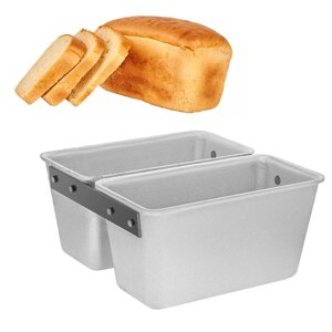 Форма подвійна хлібна для випікання стандартного "соціального" хліба цеглинки Л7 алюміній