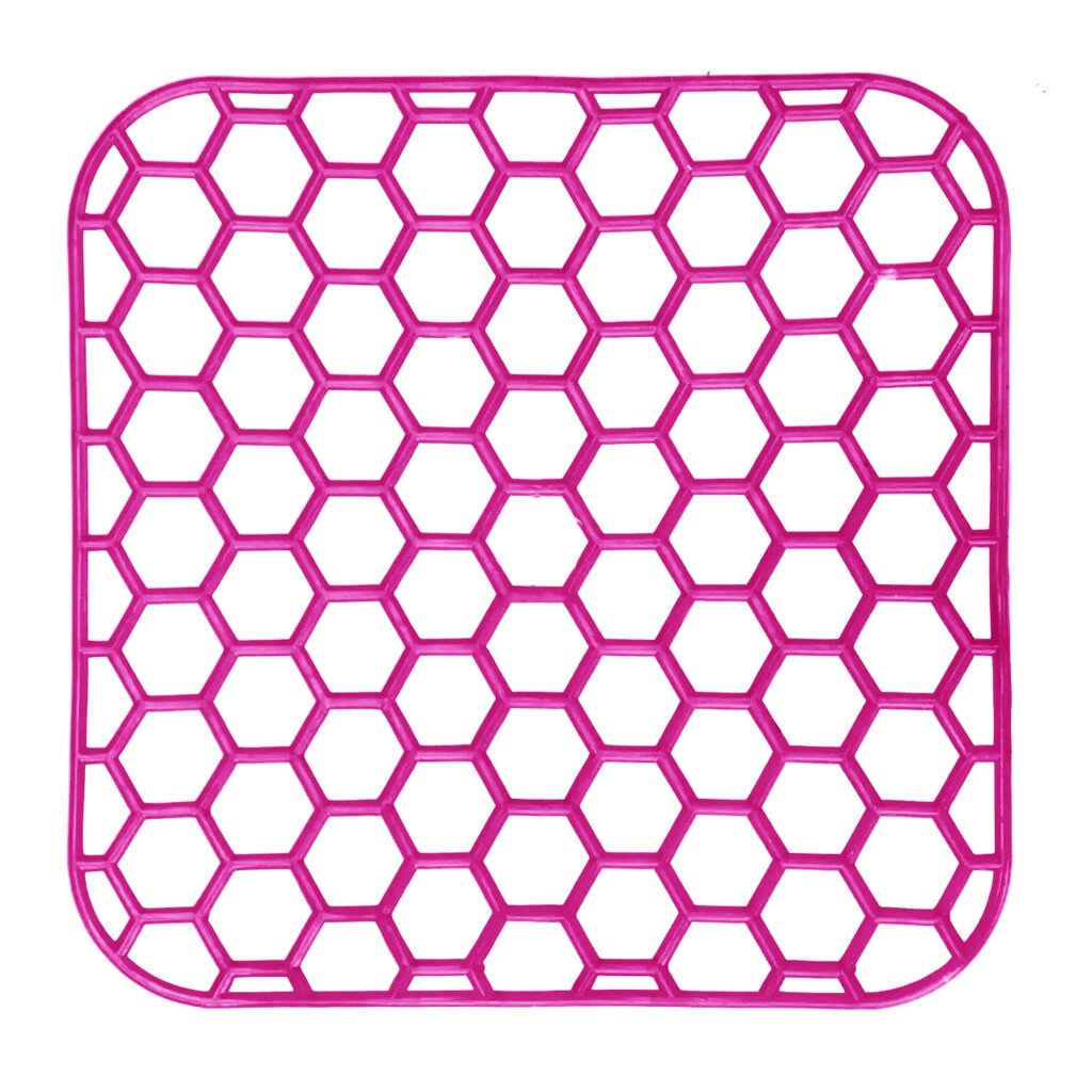 Килимок для мийки еластичний прямокутний силіконовий 28 х 28 см Рожевий від компанії ВсеСам - все для дому та саду - фото 1