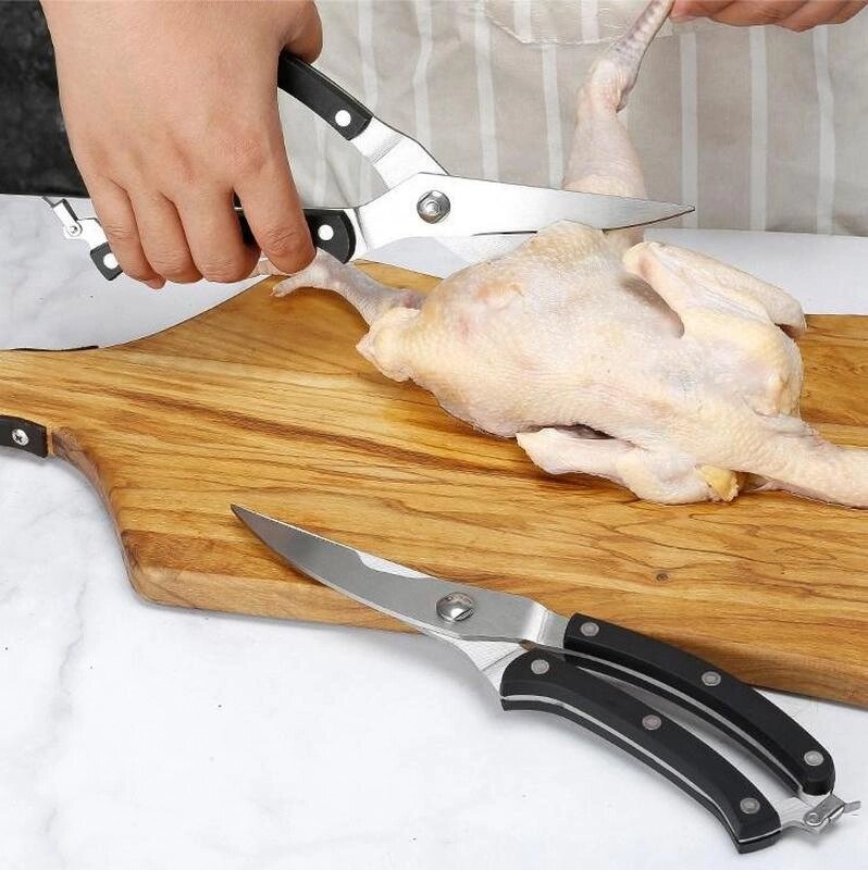 Кухонні ножиці секатор для м'яса птиці та риби з фіксатором 25 см від компанії ВсеСам - все для дому та саду - фото 1