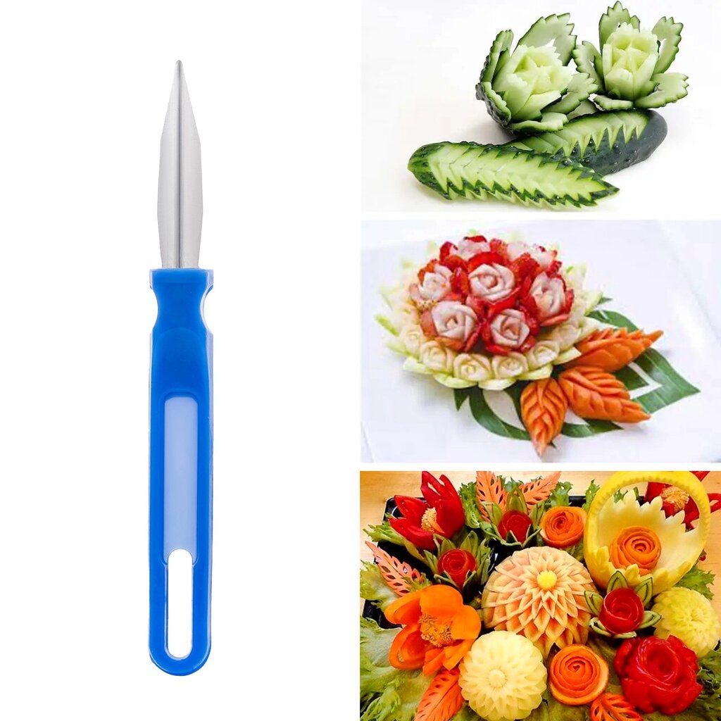 Кулінарний ніж для карвінгу та декоративного нарізання фруктів та овочів для прикрашання столу від компанії ВсеСам - все для дому та саду - фото 1