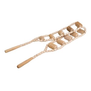 Масажер стрічковий дерев'яний для спини із зубчастими роликами № 2