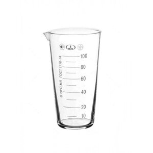 Мензурка (мірна склянка) 100 мл (шкала 10 мл) скляна ГОСТ 1770-74