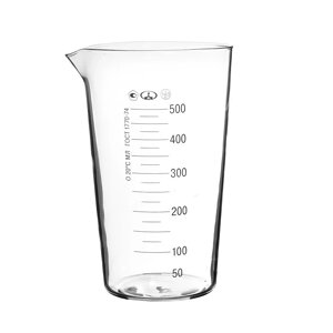 Мензурка (мірна склянка) 500 мл (шкала 25 мл) скляний ГОСТ 1770-74