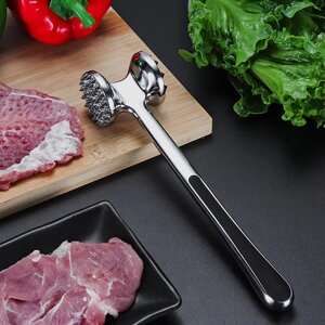 Молоток металевий двосторонній для відбивання м'яса з антиковзною ручкою 22 см