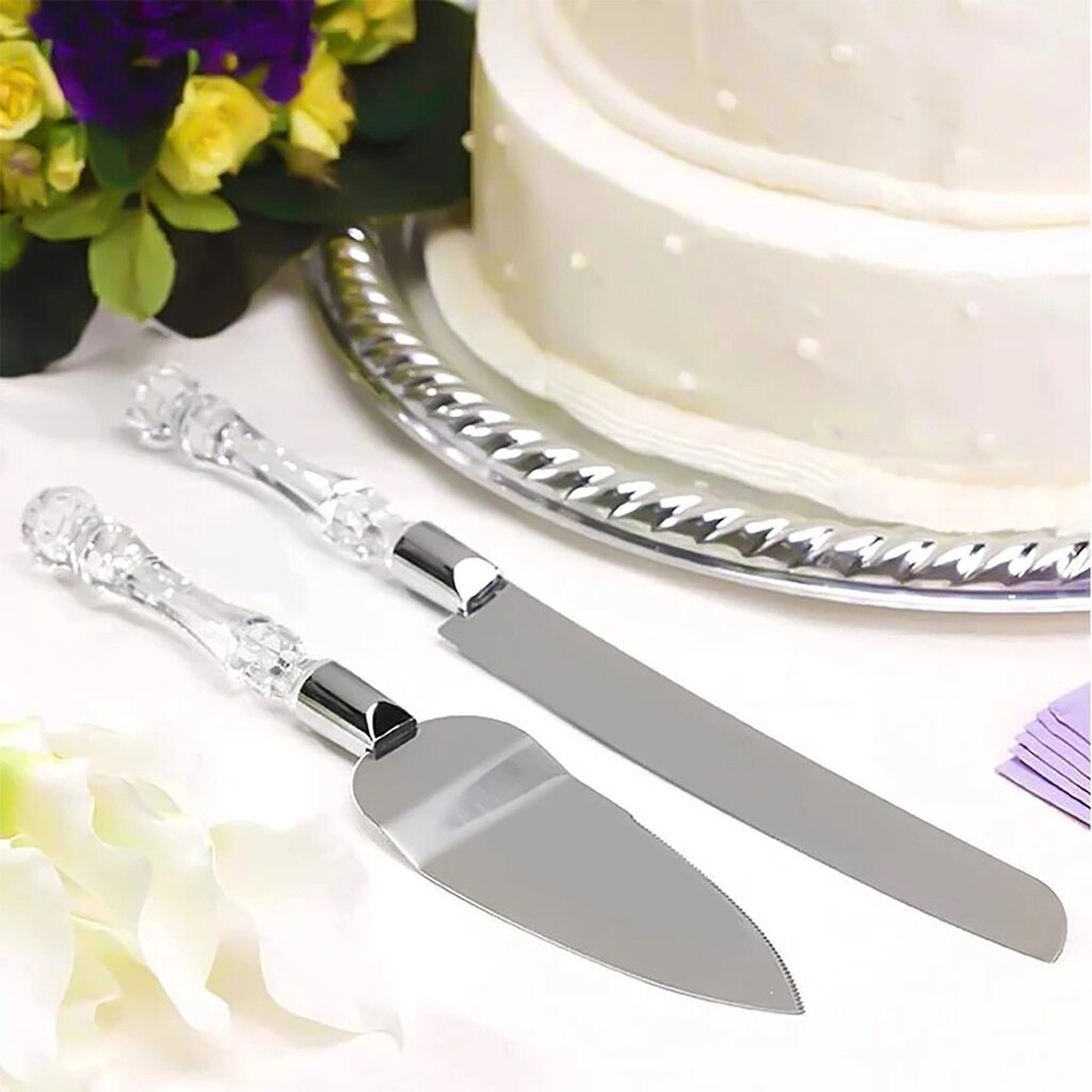 Набір ніж та лопатка для весільного торта з нержавіючої сталі 30.5 см від компанії ВсеСам - все для дому та саду - фото 1