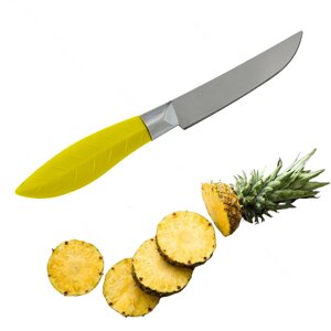Ніж кухонний для фруктів із пластиковою ручкою 19 см Жовтий
