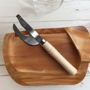 Рибочистка ніж для чищення риби з дерев'яною ручкою 22 см