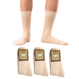 Комплект білих шкарпеток 3 пари з натуральної вовни «Nebat»
