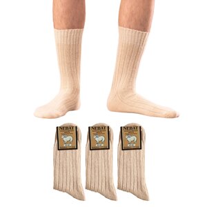 Комплект білих шкарпеток 3 пари з натуральної вовни «Nebat» 43-46