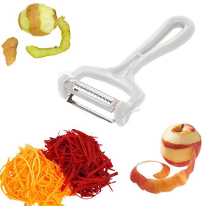 Овочечистка економка зубчаста та шинковка 2 в 1 для нарізування соломкою овочів і фруктів корейської моркви 13 см