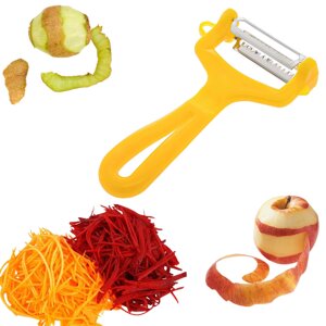 Овочечистка економка зубчаста та шинковка 2 в 1 для нарізування соломкою овочів і фруктів корейської моркви 13 см