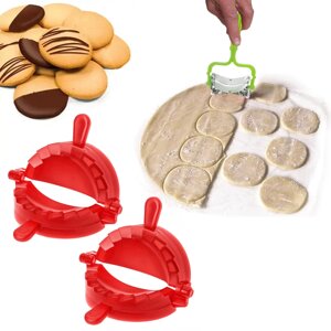 Форми для ліплення пельменів з роликовим ножем для вирізування з тіста кругів для вареників, пельменів, печива