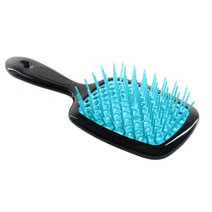 Гребінець щітка для волосся Superbrush Plus Hollow Comb Чорно-бірюзовий