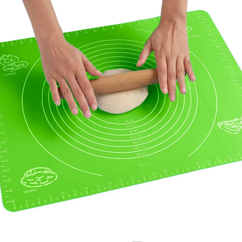 Силіконовий кондитерський килимок для розкачування тіста 40x50 см Салатовий від компанії ВсеСам - все для дому та саду - фото 1
