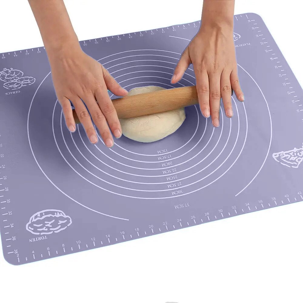 Силіконовий кондитерський килимок для розкачування тіста 40x50 см Світло-фіолетовий від компанії ВсеСам - все для дому та саду - фото 1