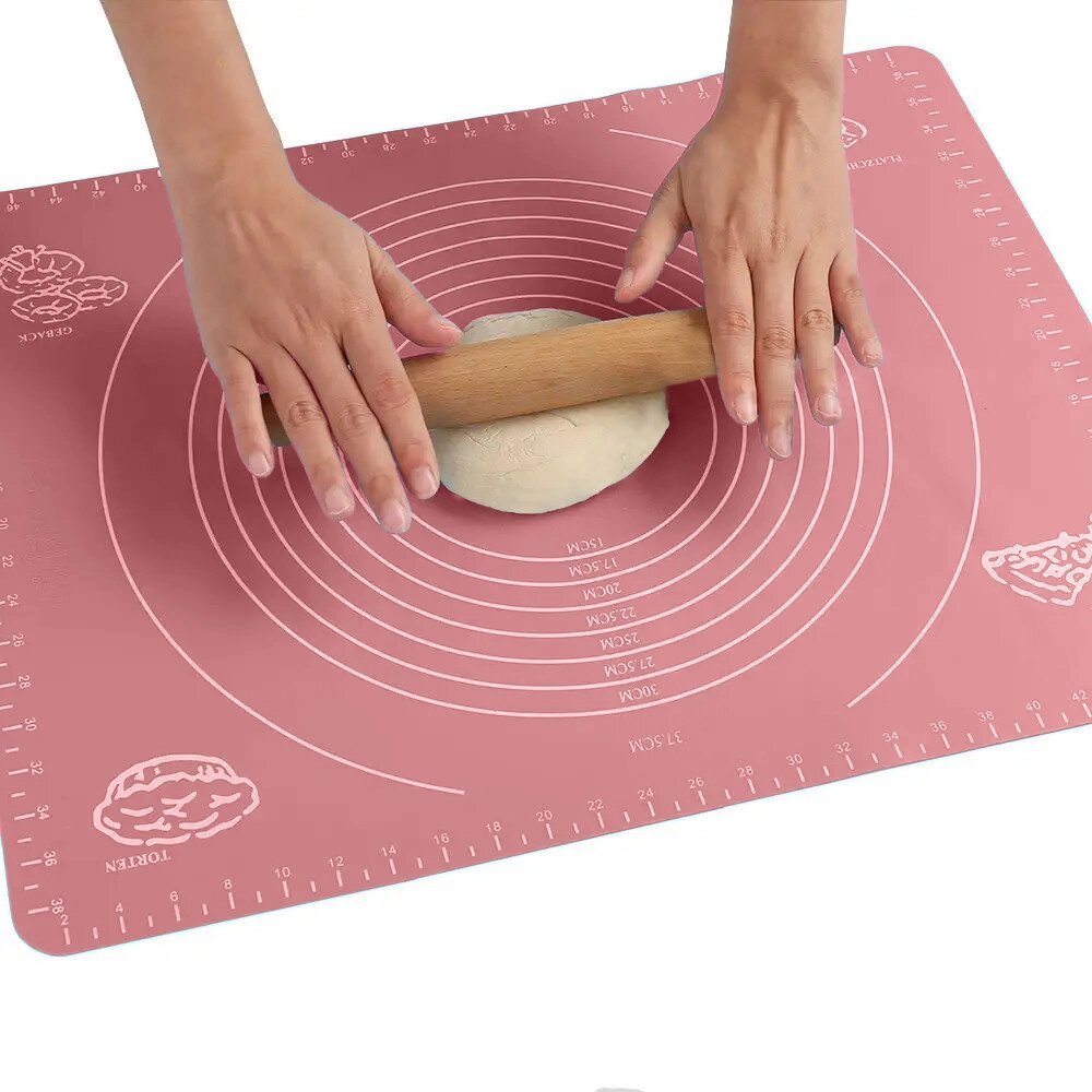 Силіконовий кондитерський килимок для розкачування тіста 40x50 см Світло-рожевий від компанії ВсеСам - все для дому та саду - фото 1