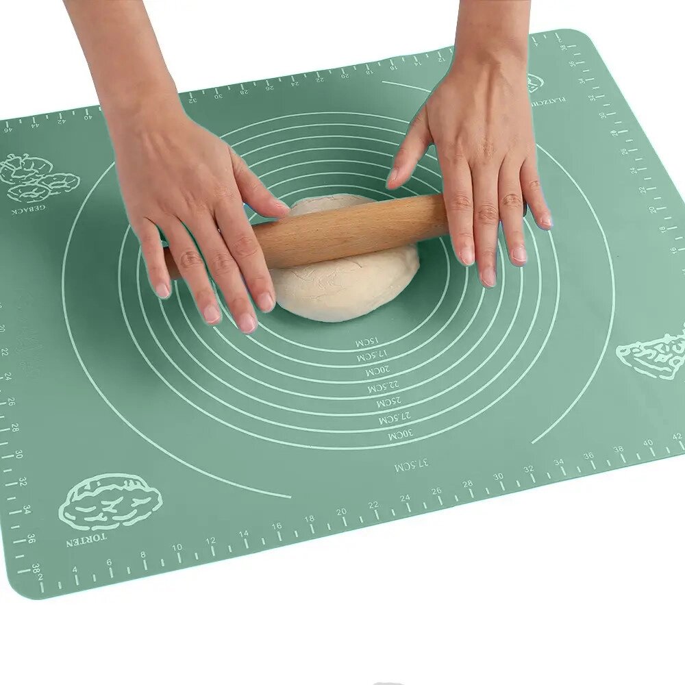 Силіконовий кондитерський килимок для розкачування тіста 40x50 см Світло-зелений від компанії ВсеСам - все для дому та саду - фото 1