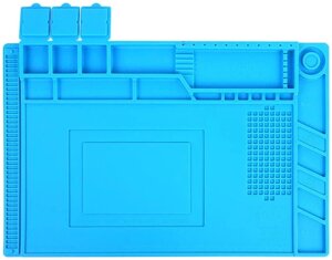 Антистатичний термостійкий килимок Kaisi S-160 для ремонту техніки / паяння 300x450 мм Blue