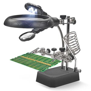 Тримач для плат TELIJIA TE-800 / LED підсвічування / лупа / підставка для пальника / третя рука в Київській області від компанії Интернет-магазин VNGSM