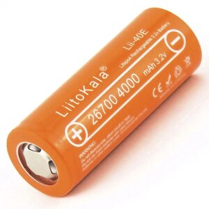 Акумулятор LiitoKala Lii-40E 26700 / LiFePO4 / 12А / 3,2В / 4000 mАh / плоский контакт / Original в Київській області від компанії Интернет-магазин VNGSM