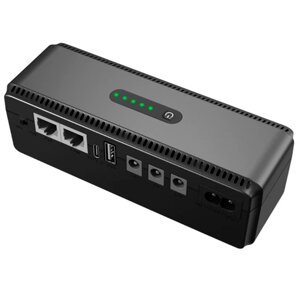 Источник бесперебойного питания для роутера Mini UPS 5V / 9V / 12V / 10400mAh 18W Black
