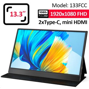 Монітор портативний 133FC / 13.3'' / IPS / 1920x1080 / Type-C / HDMI / jack 3.5 мм / другий екран
