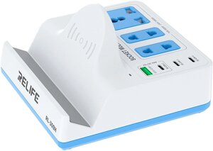Бездротовий зарядний пристрій Relife RL-309H / 1XUSB QC / 3xType-C PD / подовжувач 220В / 72W Max в Київській області від компанії Интернет-магазин VNGSM