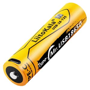 Акумулятор LiitoKala USB-18-T35 / 18650 / 3500 mAh / Type-C Original