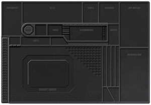 Теплоізоляційний силіконовий килимок TE-702 для ремонту смартфонів, ноутбуків, техніки / 550x380 мм Black в Київській області від компанії Интернет-магазин VNGSM