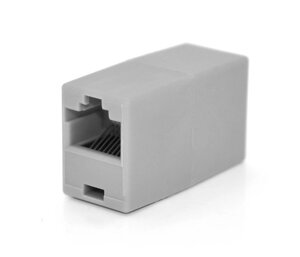 З'єднувач RJ45 8P8C мама/мама RJ45 для з'єднання кабелю, сірий