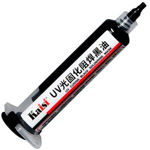 Маска для паяння ультрафіолетова Kaisi UV Soldering Mask / лак для ізоляції / шприц 10сс / Black