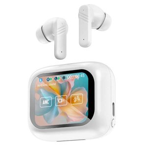 Бездротові навушники LX-10 TWS Earbuds з LED дисплеєм, Bluetooth 5.4, ANC + ENC, 320mAh White