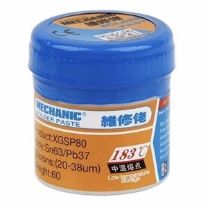 Паяльна паста BGA Mechanic XGSP80 / Sn 63%, Pb 37% / 183°C / 60 г