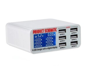 Швидкий зарядний пристрій Sunshine SS-304D 3.5A / 6xUSB / 30W в Київській області від компанії Интернет-магазин VNGSM