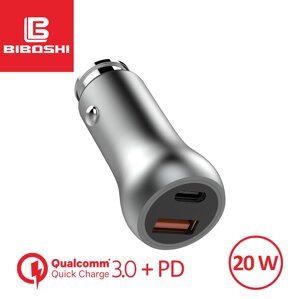 Автомобільний зарядний пристрій Biboshi Z04 1 USB 1 Type-C PD-20W silver в Київській області від компанії Интернет-магазин VNGSM