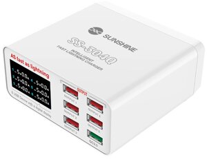 Швидкий зарядний пристрій Sunshine SS-304Q 3.5A / 5xUSB / 1xUSB QC3.0 / 40W White в Київській області від компанії Интернет-магазин VNGSM