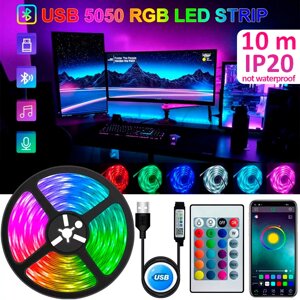 Світлодіодна LED стрічка Bluetooth, USB, 30 діодів на 1 метр, додаток, робота від Powerbank, 5В, IP20, 10 м в Київській області від компанії Интернет-магазин VNGSM