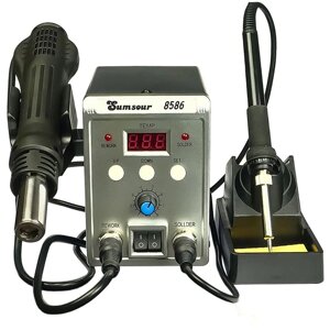 Паяльна станція Sumsour 8586 фен, паяльник, цифрова індикація / 100 - 480°C / 700 Вт в Київській області від компанії Интернет-магазин VNGSM