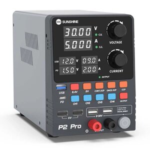Блок живлення Sunshine P2 Pro трансформаторний / 4 канали пам'яті / Type-C 65W / 5A / 30V / 150W