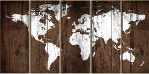 Оригінальна панно на стіну з дерева-Карта світу" з дерева 3 * 1,5 м