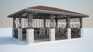 Дерев'яна альтанка "Prestige" в Одеській області від компанії Беседки Wood Luxury