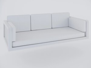 Гойдалка дерев'яна - підвісний диван з подушками Білий WL-d1-white-p1