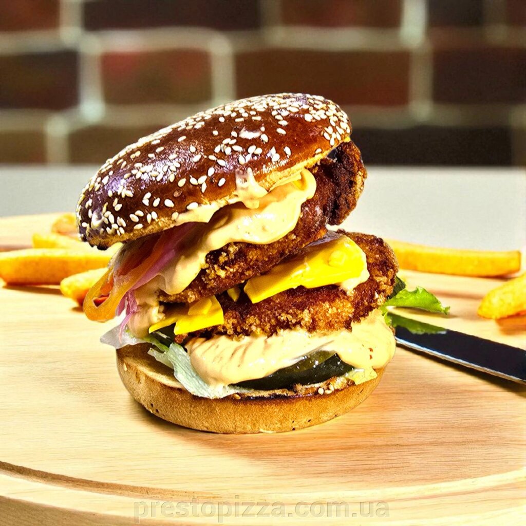 Дабл Chicken Бургер (430г) від компанії Замовлення приймаємо з 10 до 21.00 - фото 1