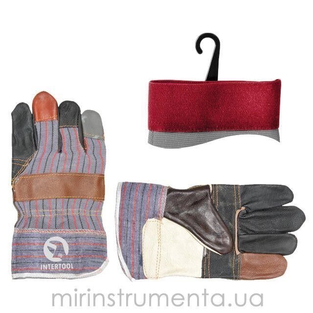 Комбінована рукавичка зі шкіри та тканини 10.5" (ящик 120 пар) INTERTOOL SP-0004W від компанії Інтернет-магазин "STORETOOLS" - фото 1