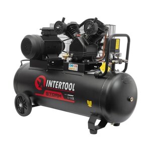 Компресор 100 л, 4 HP, 3 кВт, 380 В, 10 атм, 500 л/хв, 2 циліндри INTERTOOL PT-0013