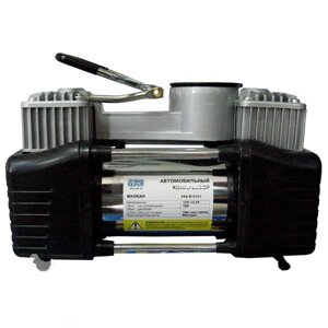 Компресор Вулкан КА-В12121 150psi, 18A, 60л/хв, клеми, шланг 7,5м з дефлятором, 2 циліндри