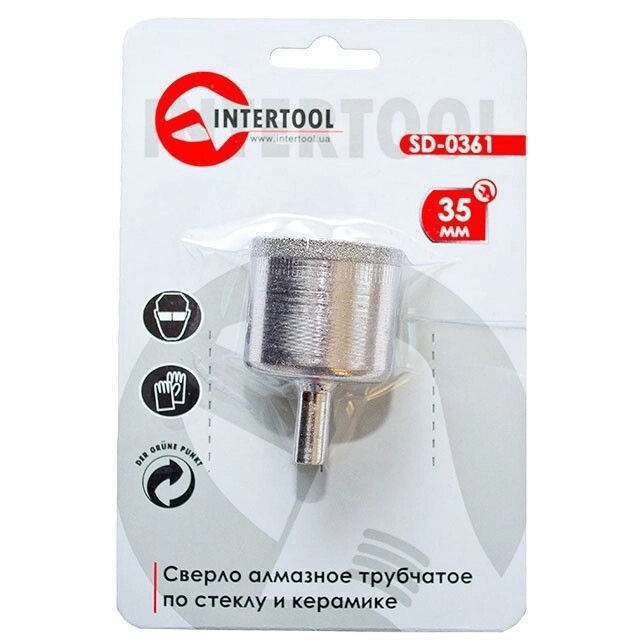 Коронка трубчаста по склу та кераміці 35 мм INTERTOOL SD-0361 від компанії Інтернет-магазин "STORETOOLS" - фото 1