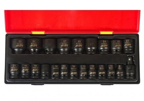 Набір головок торцевих 1/2" 6-ти гранних 8-32мм ударних у кейсі 22 предмети K4223 JTC від компанії Інтернет-магазин "STORETOOLS" - фото 1