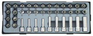 Набір головок 3/8" біт TORX spline 38 пр. FORCE T3381 F