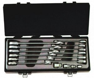 Набір ключів ріжково-накидних з тріскачкою 8-19 мм, 16 шт, FORCE 5164 F